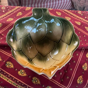 Italian Majolica Artichoke Serving Bowl by Ancora Pottery