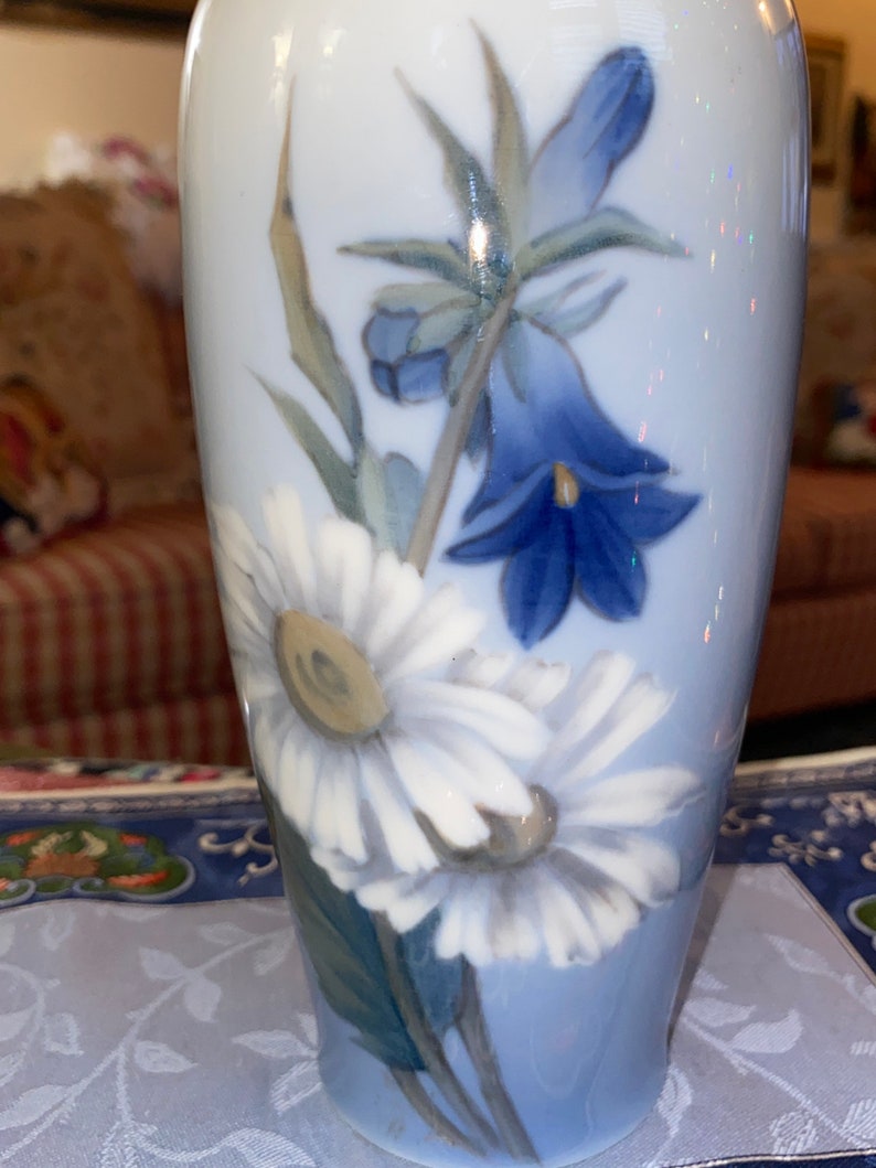 European Country Royal Copenhagen Vase Margaret and Harebell Flower