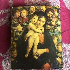 Italian Florentine Religious Madonna Mary with child and Jesus Art