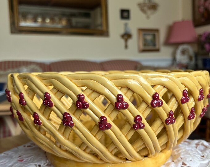 Royal Doulton Chanticlair Yellow Woven Basket - Etsy