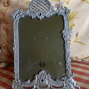 European West Germany Pewter Victorian Ornate Cherub Picture Frame