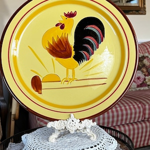 Country Farmhouse Americana Stangl Handpainted Rooster Platter Plate