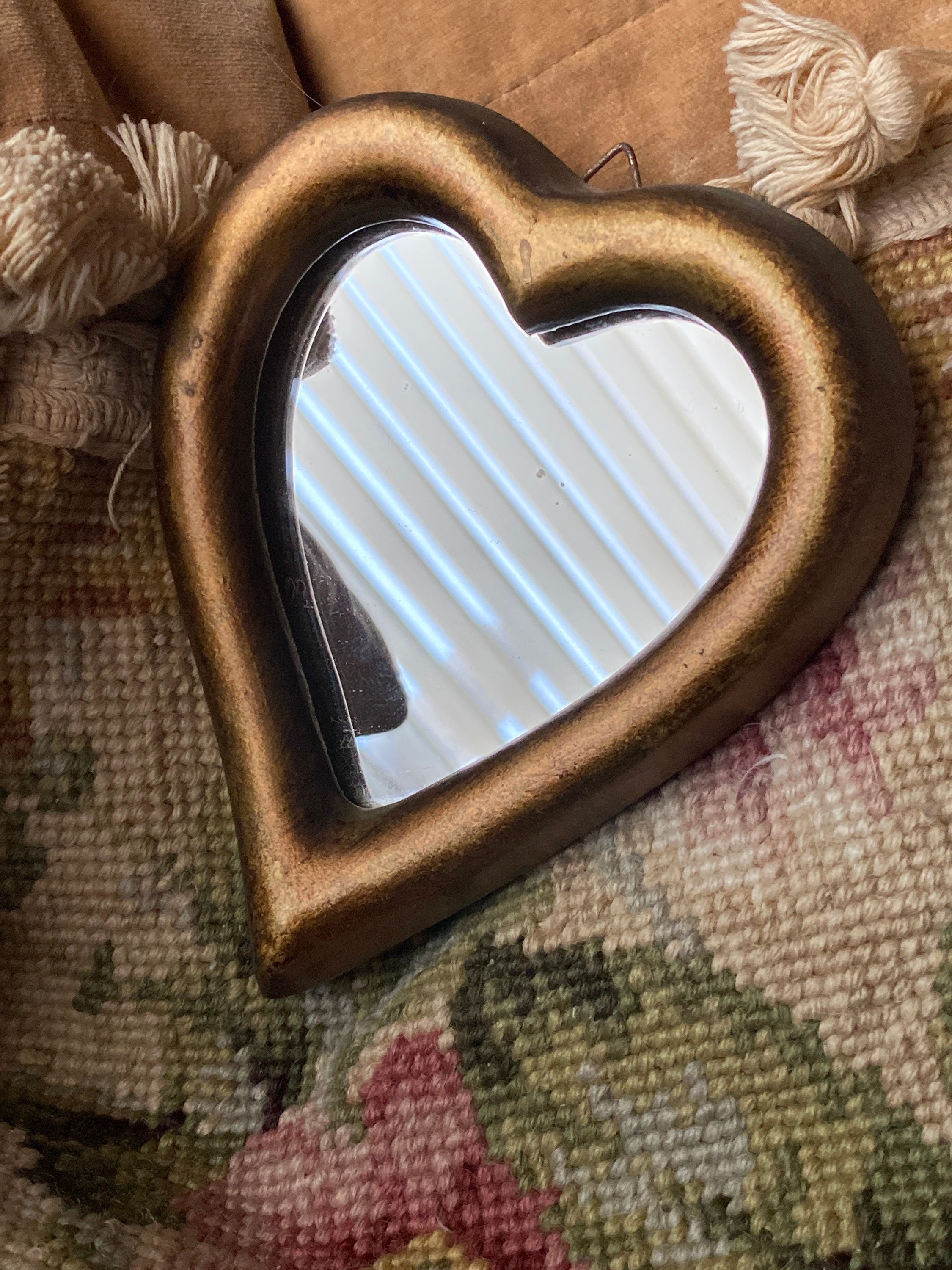 Brass Heart Mirror
