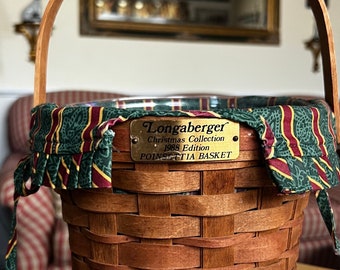 Longaberger Classic Fabric Liner and Plastic Cover Basket With