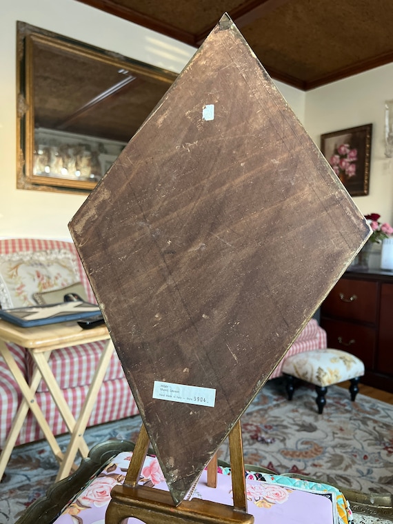 Italian Florentine Victorian Ladies Gathering Diamond Shape Wood