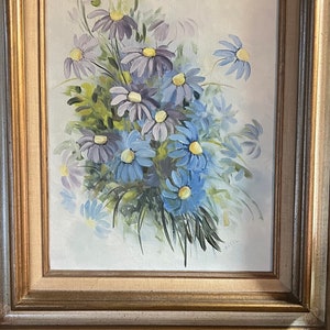 Provence Country  Purple Daisy Floral Bouquet Oil Painting by Hazel