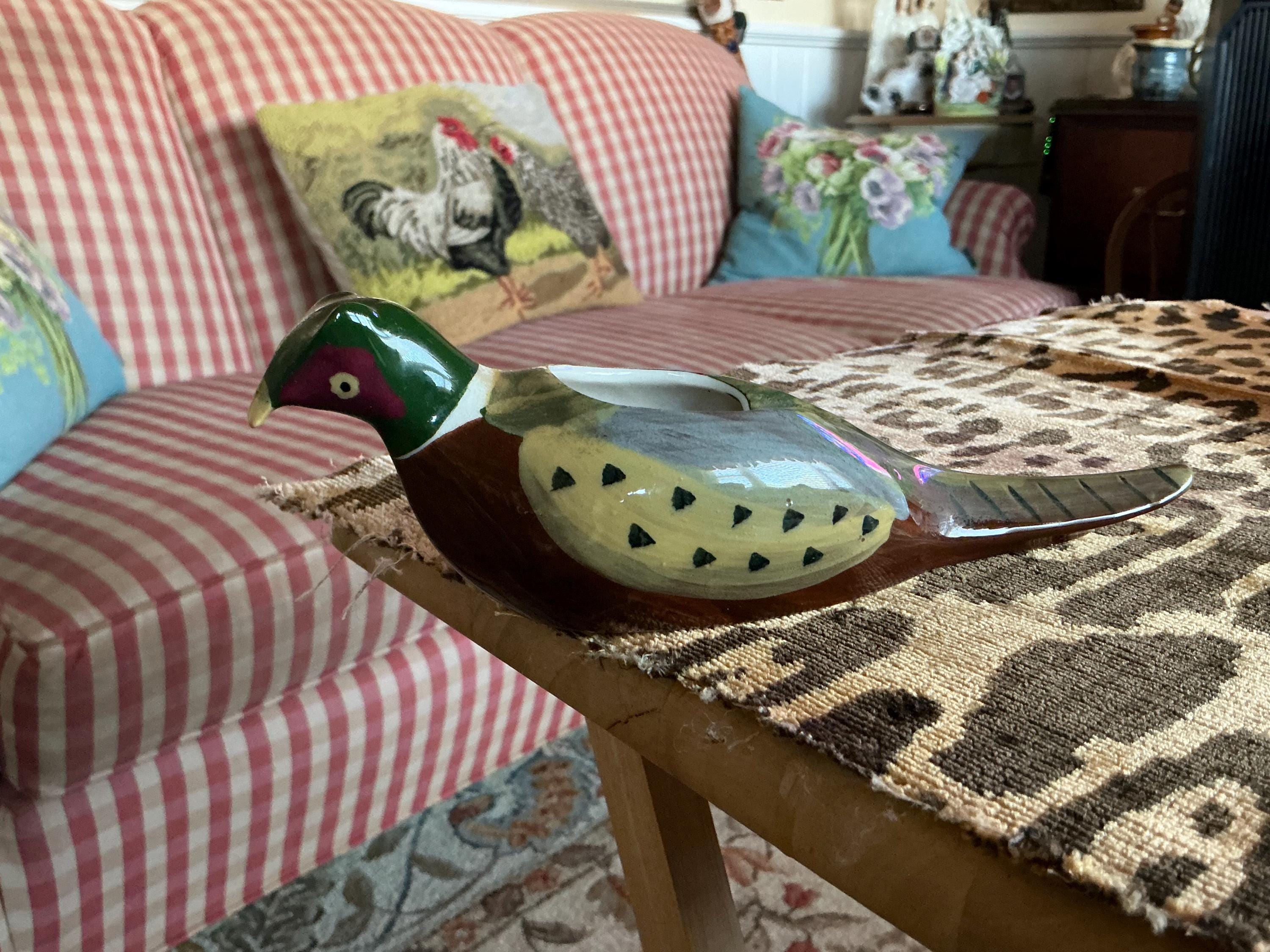ゴスによる気まぐれな磁器のキジ鳥灰皿または花瓶 - Etsy 日本