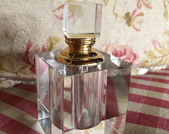 French Paris Chic Art Deco Glass Vanity Perfume Bottle