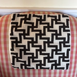 Classic Modern Geometric Black-and-White Petitpoint Needlepoint Pillow Cover