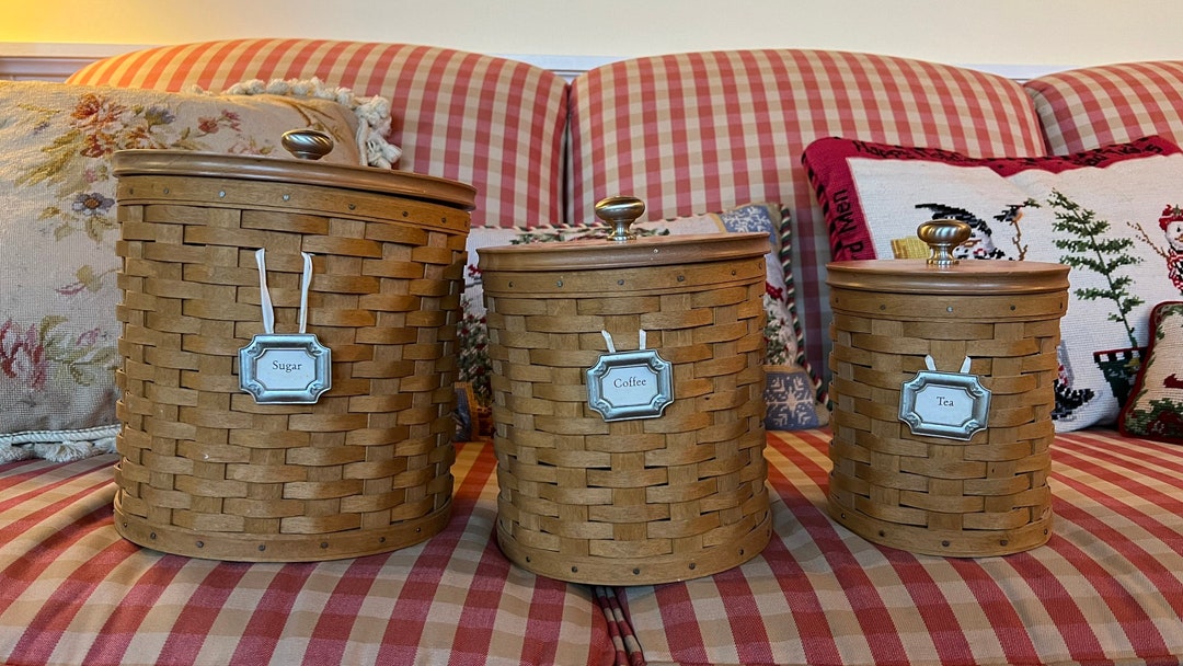 French Country Longaberger Canister Basket Set Etsy