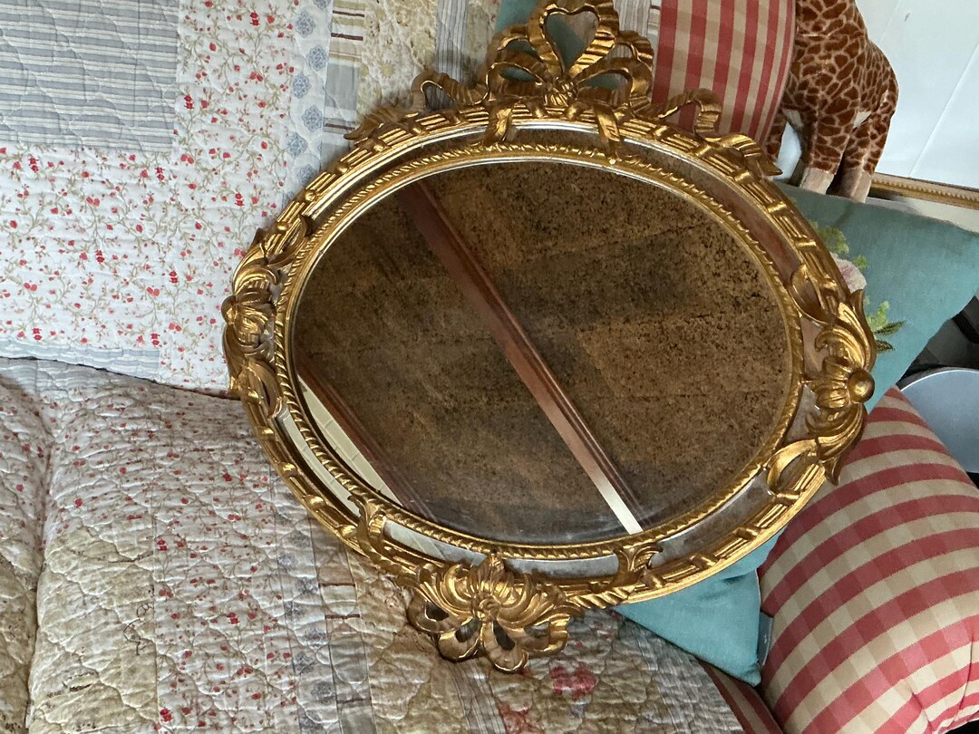 Floreete Ribbon Italian Florentine Ribbon Oval Gold Mirror - Etsy
