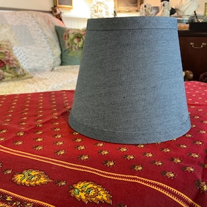 French Country Provence Blue Linen Lamp Shade