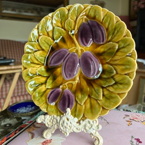 French Country Provence Plum Fruit & Leaves Sarreguemines Portieux Vallerysthal Plate