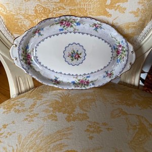 English Country Royal Albert Oval Petit Point Vanity Tray