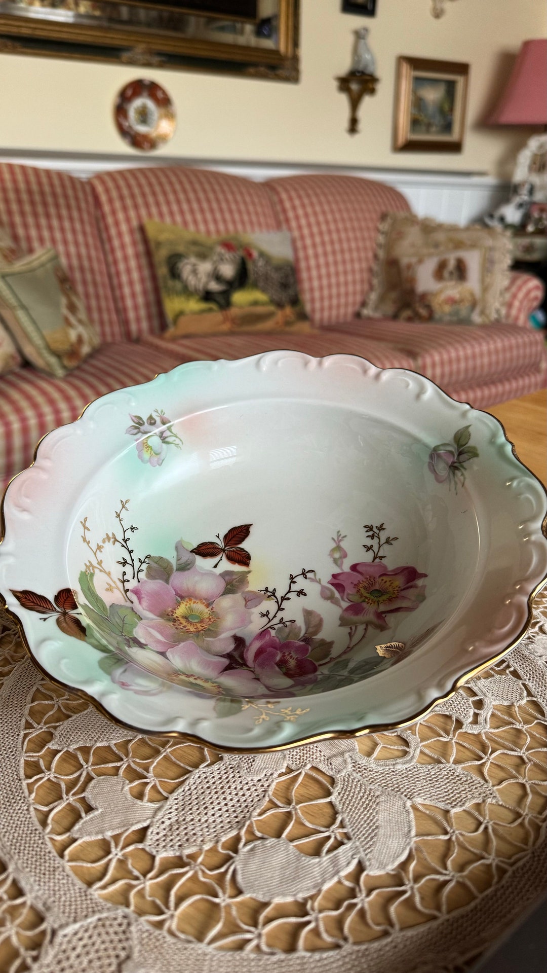 Handpainted Schumann Arzberg Germany Wild Rose Blush Bowl - Etsy