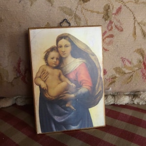 Italian Florentine Religious Madonna Mary with child and Jesus Art