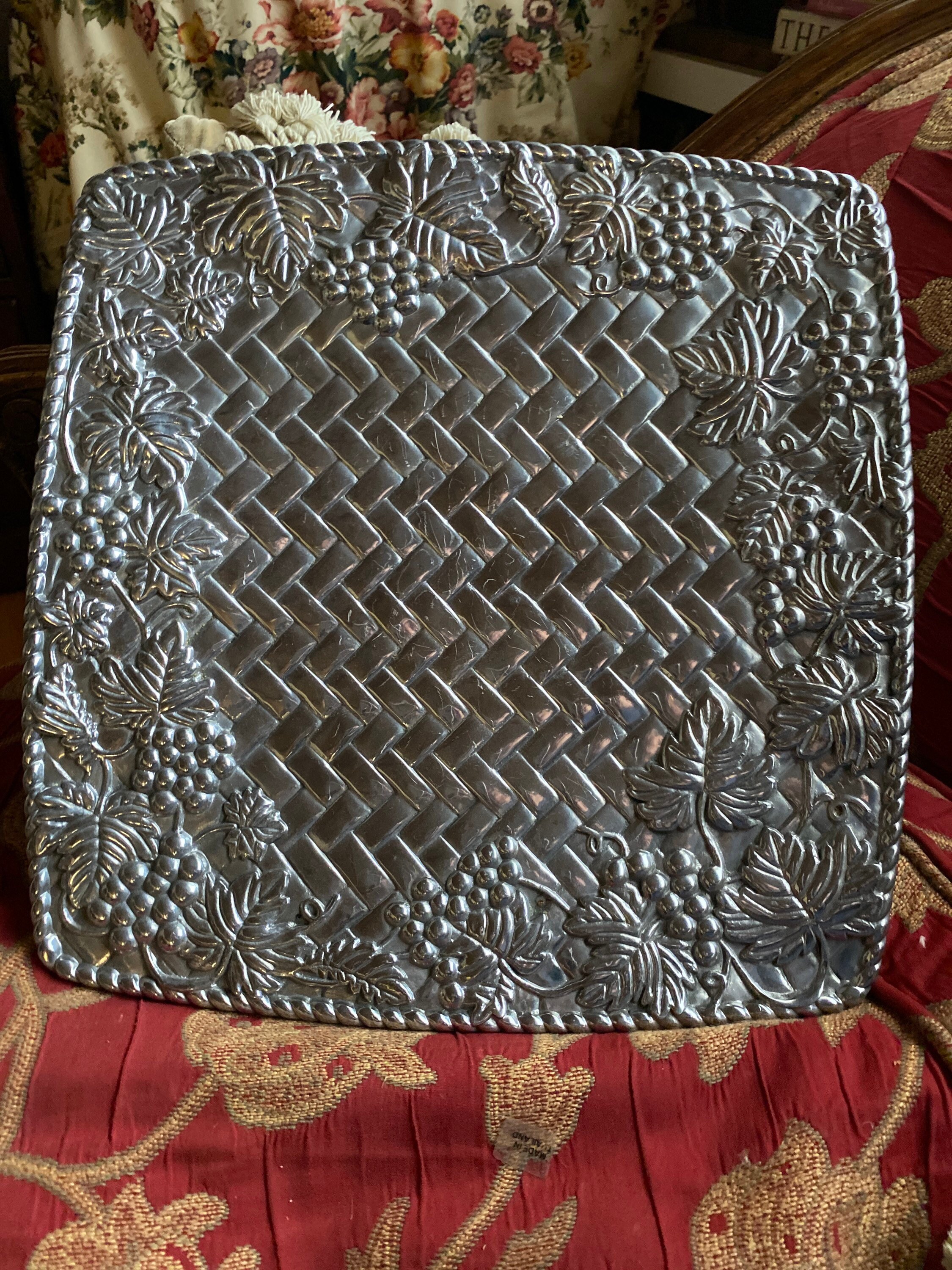 Country Grape Basket Weave Square Tray Platter by Lenox