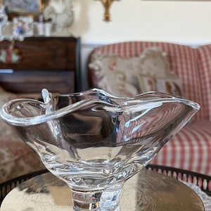 Whimsical Crystal Halas Steuben Trefoil Clover Leaf Bowl