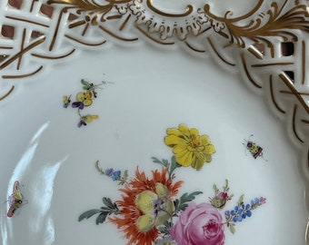 Country Floral Trellis Meissen Porcelain Plate - Etsy