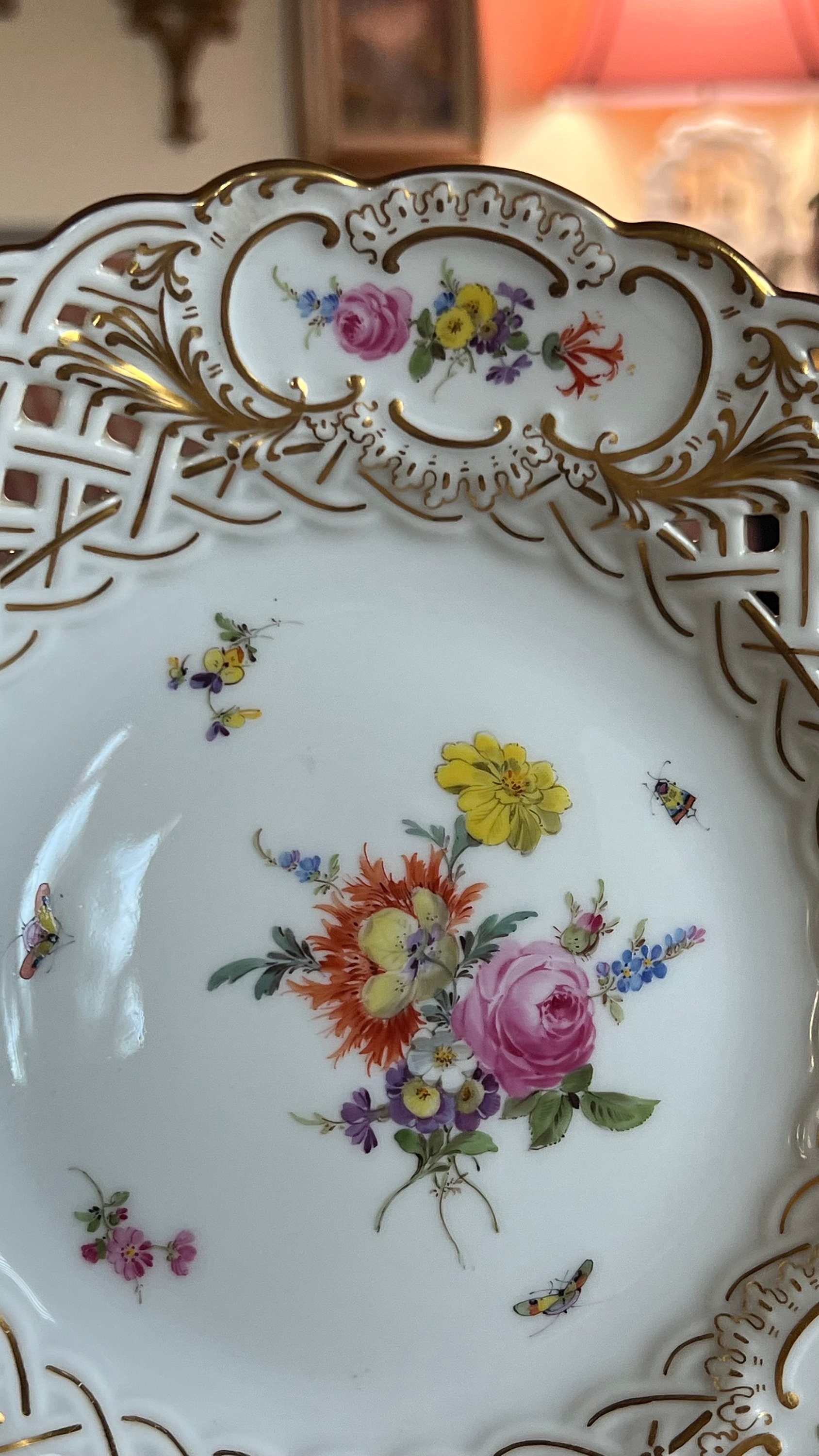Country Floral Trellis Meissen Porcelain Plate - Etsy