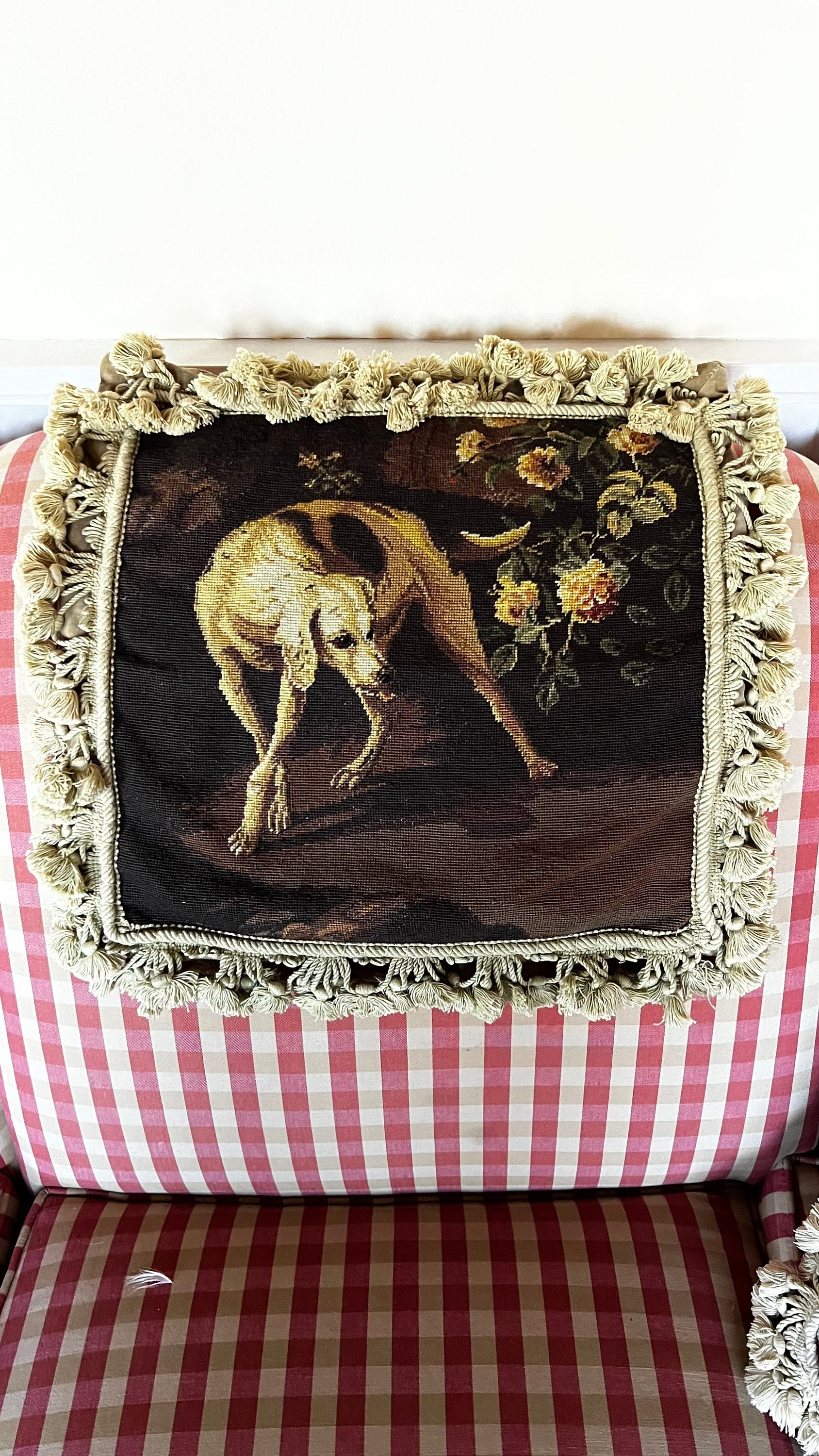A Pair of 17th Century Brussels Needlepoint Pillows 