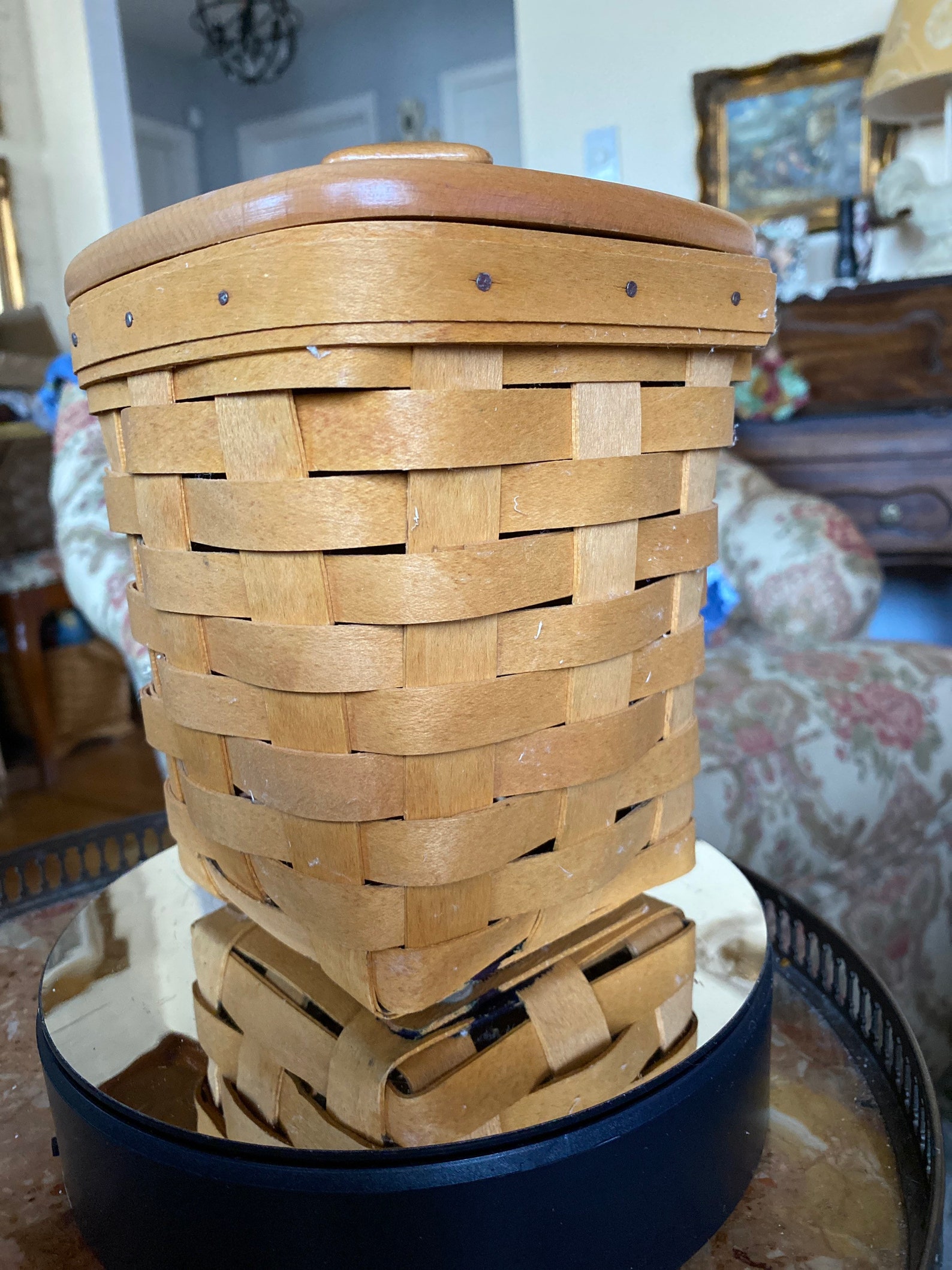 Farmhouse Longaberger Basket Canister with Cover Etsy