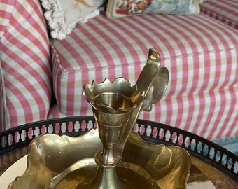Traditional Classic Brass Scallop Chamber Candlestick