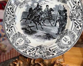 European Belgium Boch Freres Keramis Bonaparte Napoleon Bataille D’Iena Toile Plate