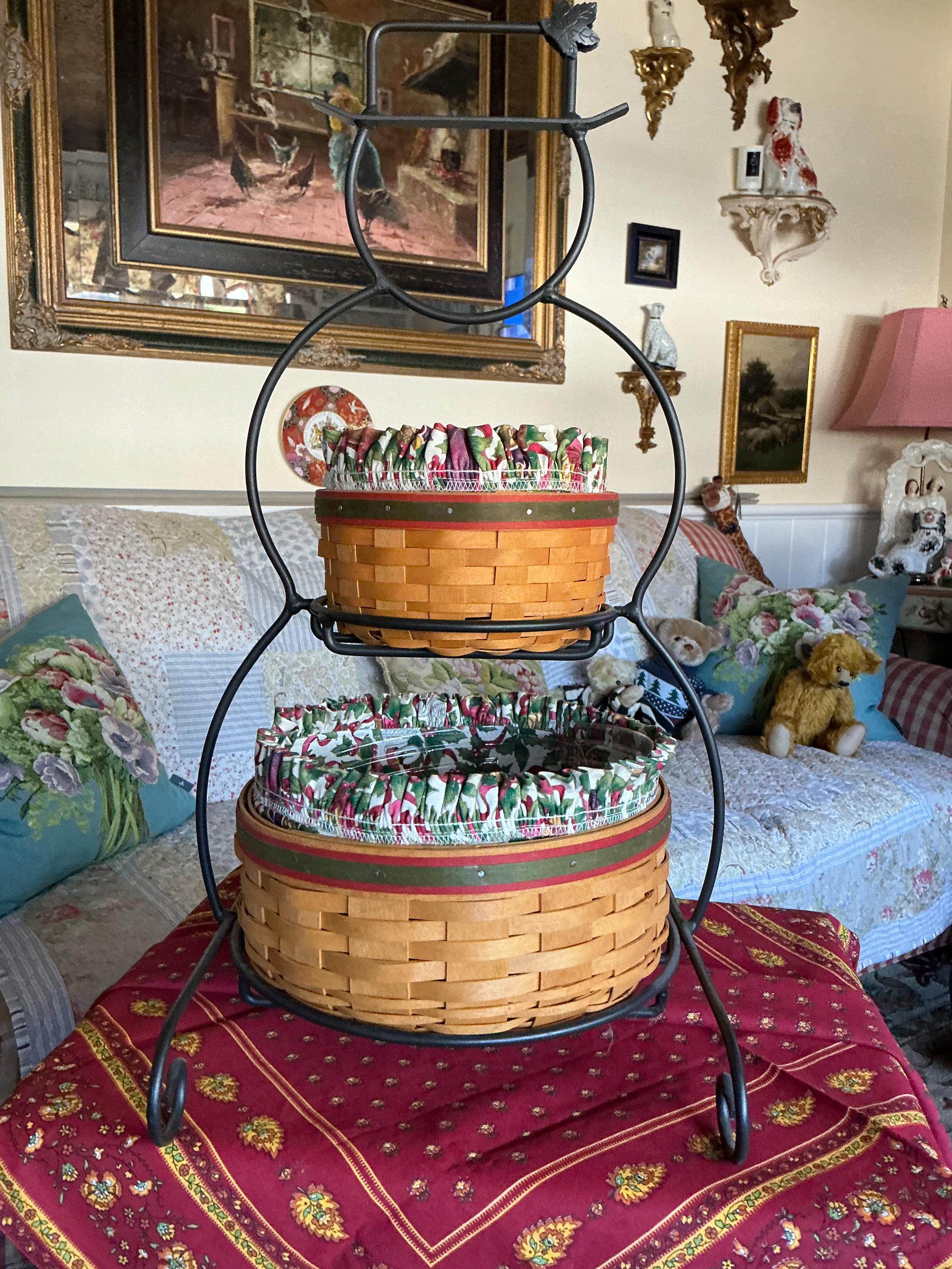 Farmhouse Wrought Iron Holiday Winter Snowman Longaberger Round