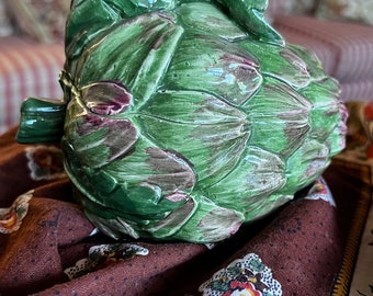 Whimsical Artichoke Covered Dish Bowl