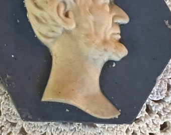 Vintage Mosaic Tile Co Zanesville Ohio Abraham Lincoln pottery tile