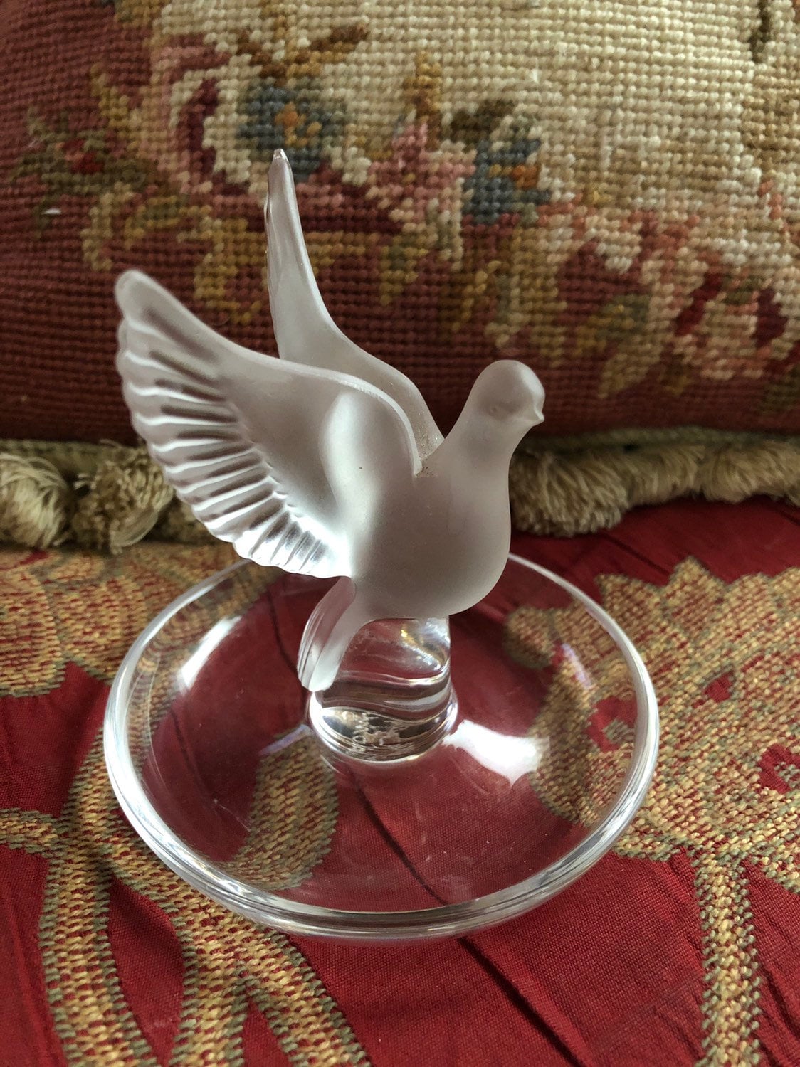 LALIQUE ラリック フランス クリスタル 鳩 リングホルダーアンティーク ラリック クリスタル 鳩 リングホルダー タリー ウィングス