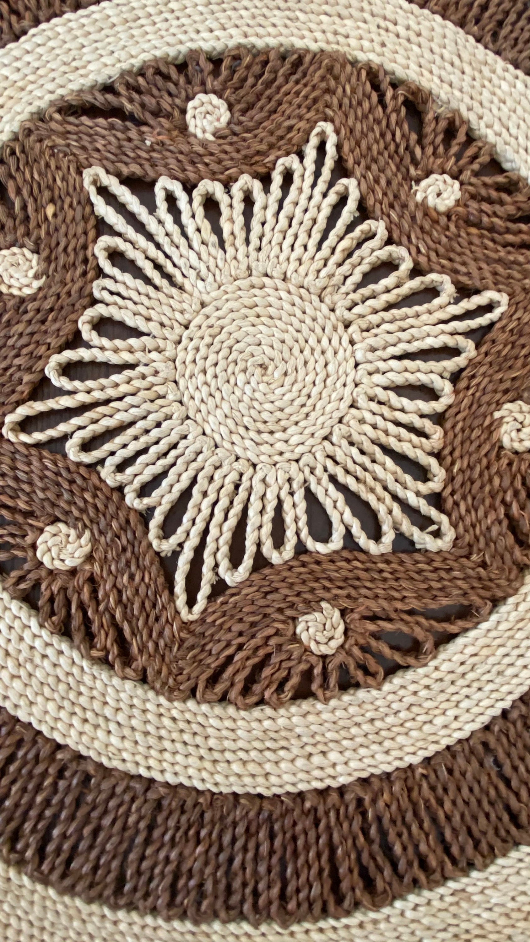Farmhouse Country Boho Large Raffia and Straw Round Table Mat - Etsy
