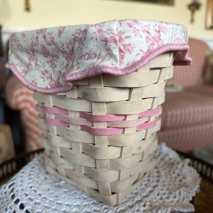 Roze Chic Hope Longaberger Roze Voering en Plastic Mand
