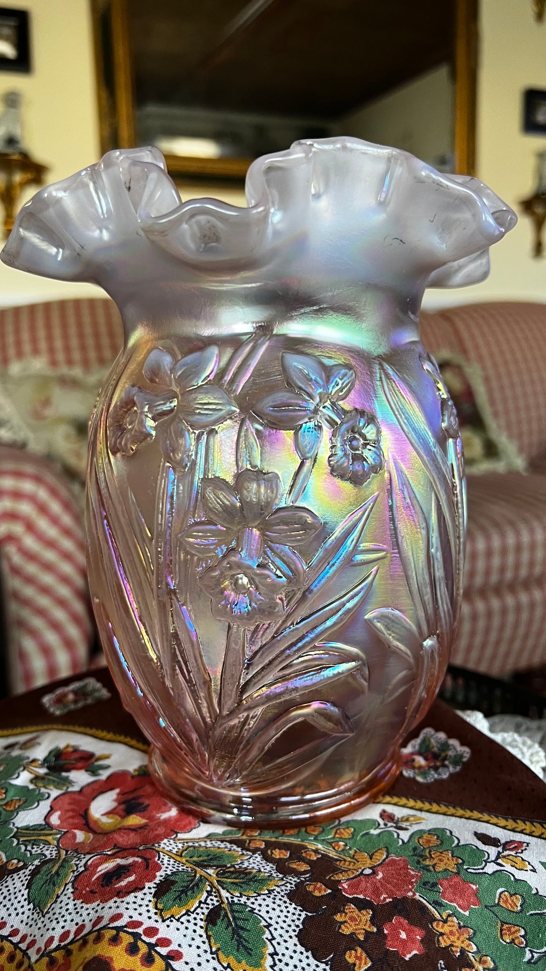 ガラステーブル ファンシーピンク レトロ 80s ガラステーブル