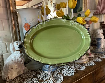French Country Provence Varages  Luberon Antique Green Platter