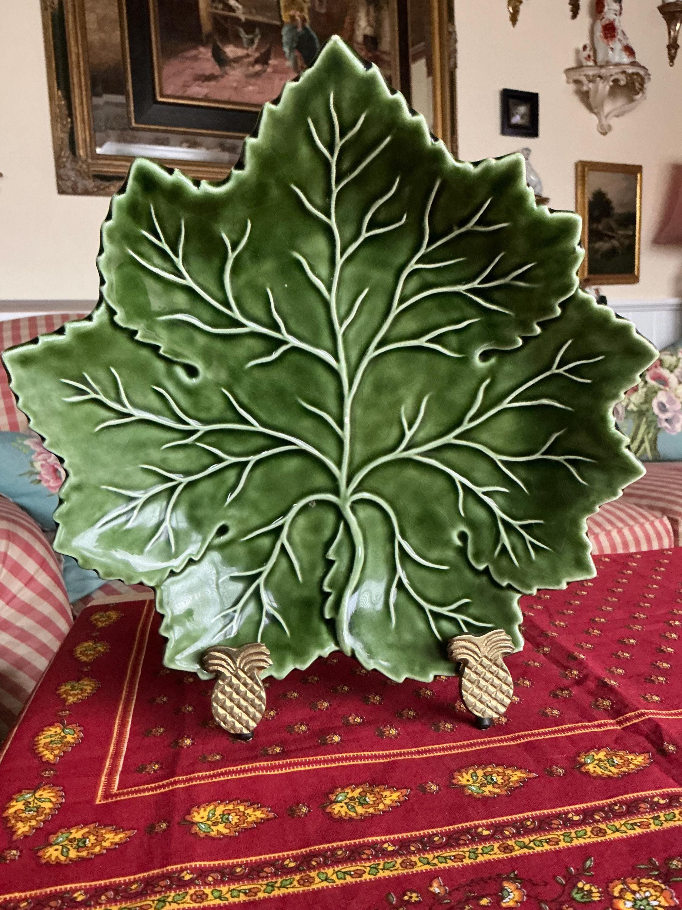 Country Olfaire Majolica Cabbage Leaf Plate - Etsy