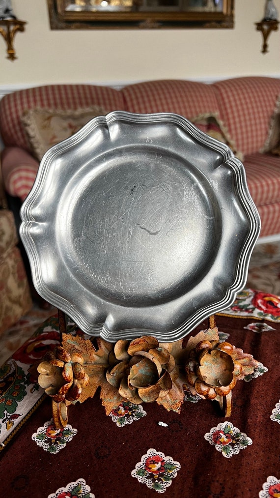 French Country Provence Etain D'art Titre Legal Pewter Plate - Etsy