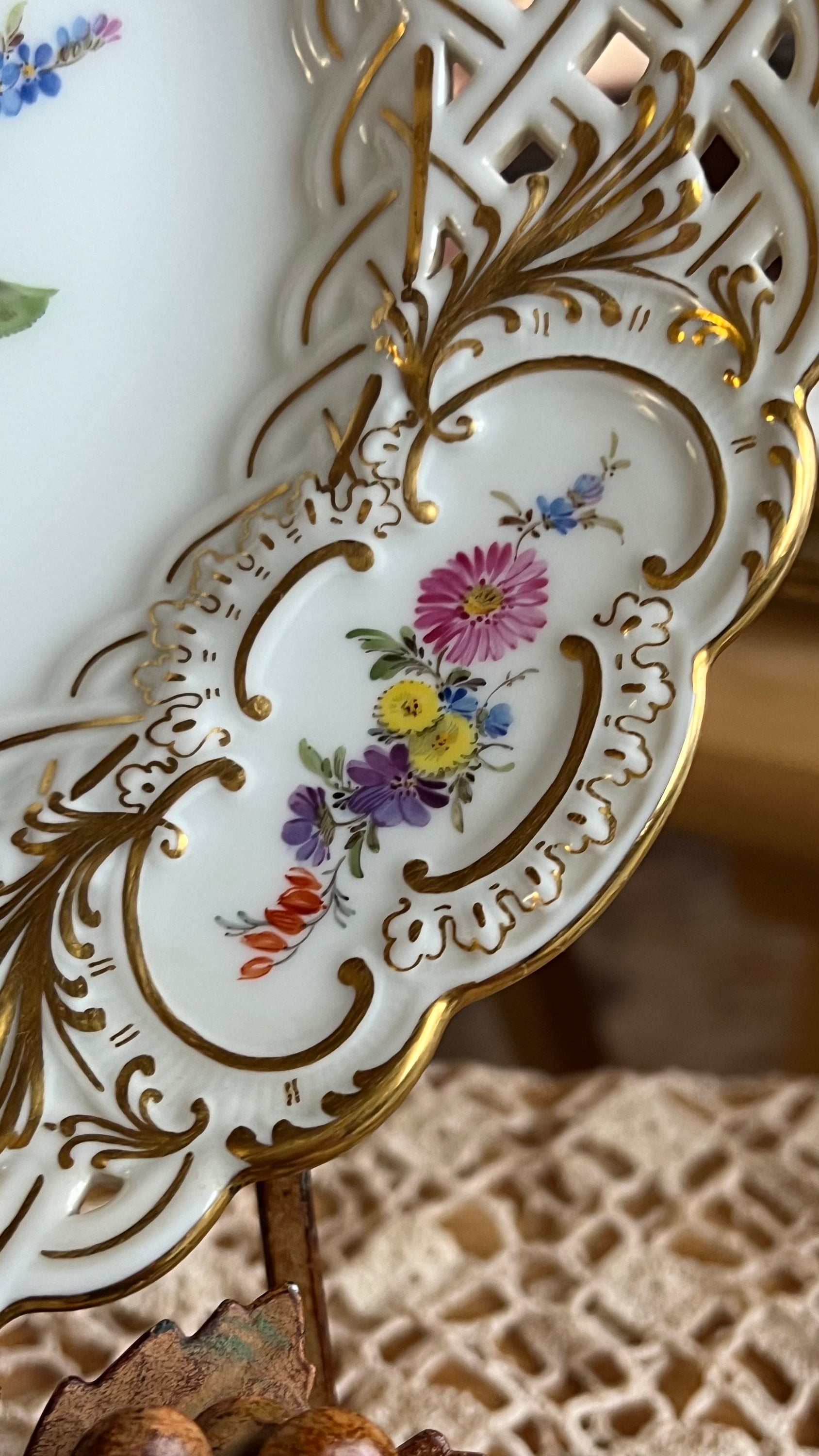 Country Floral Trellis Meissen Porcelain Plate - Etsy