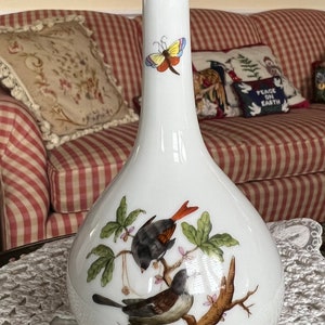 European Herend Rothschild Bird Bud Vase