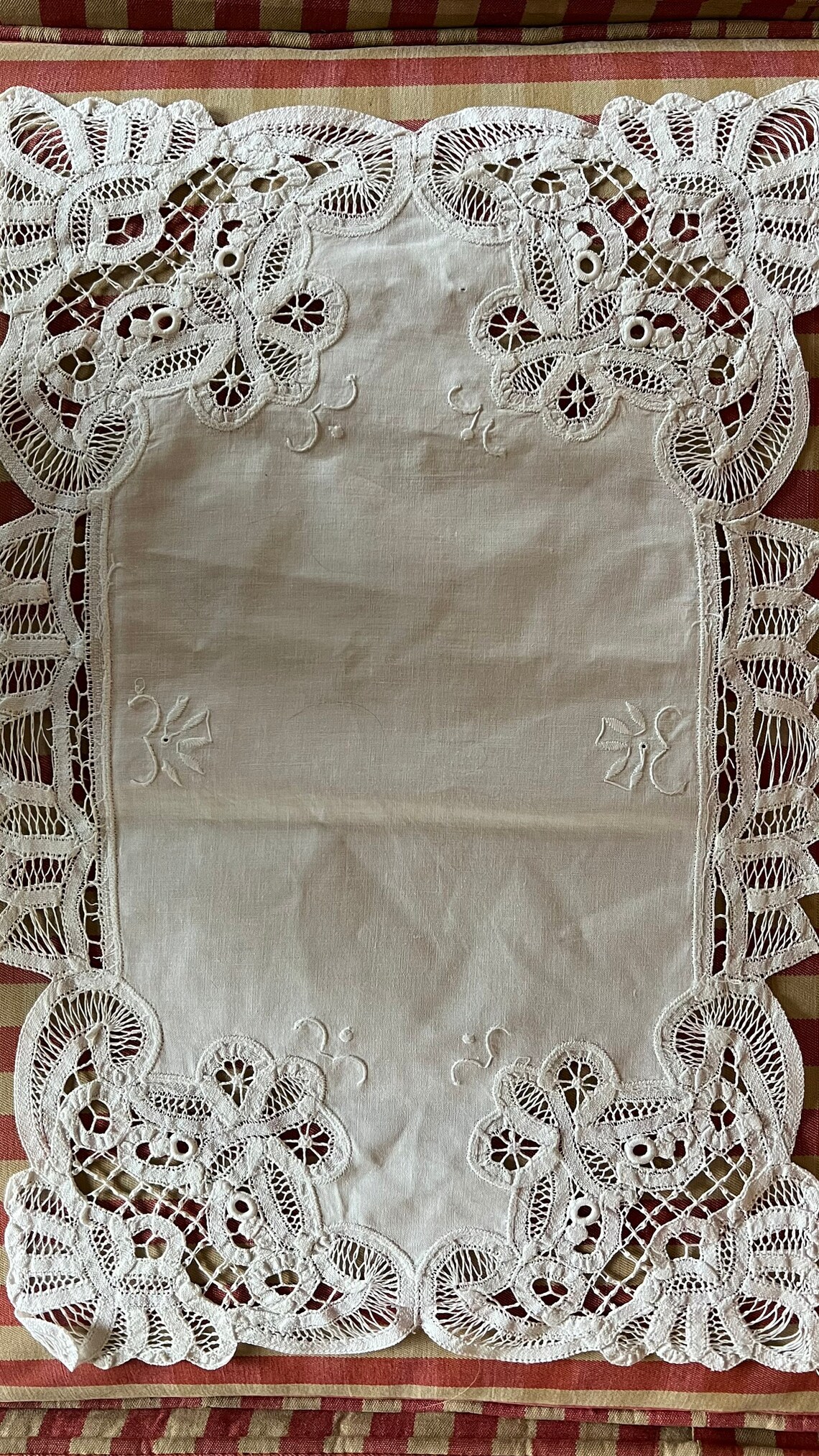 Country Chic Battenburg White Lace Set of Four Placemats Etsy