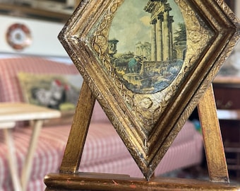 ヴィンテージ フィレンツェ風 プラーク – 求愛カップル ウォールアート 