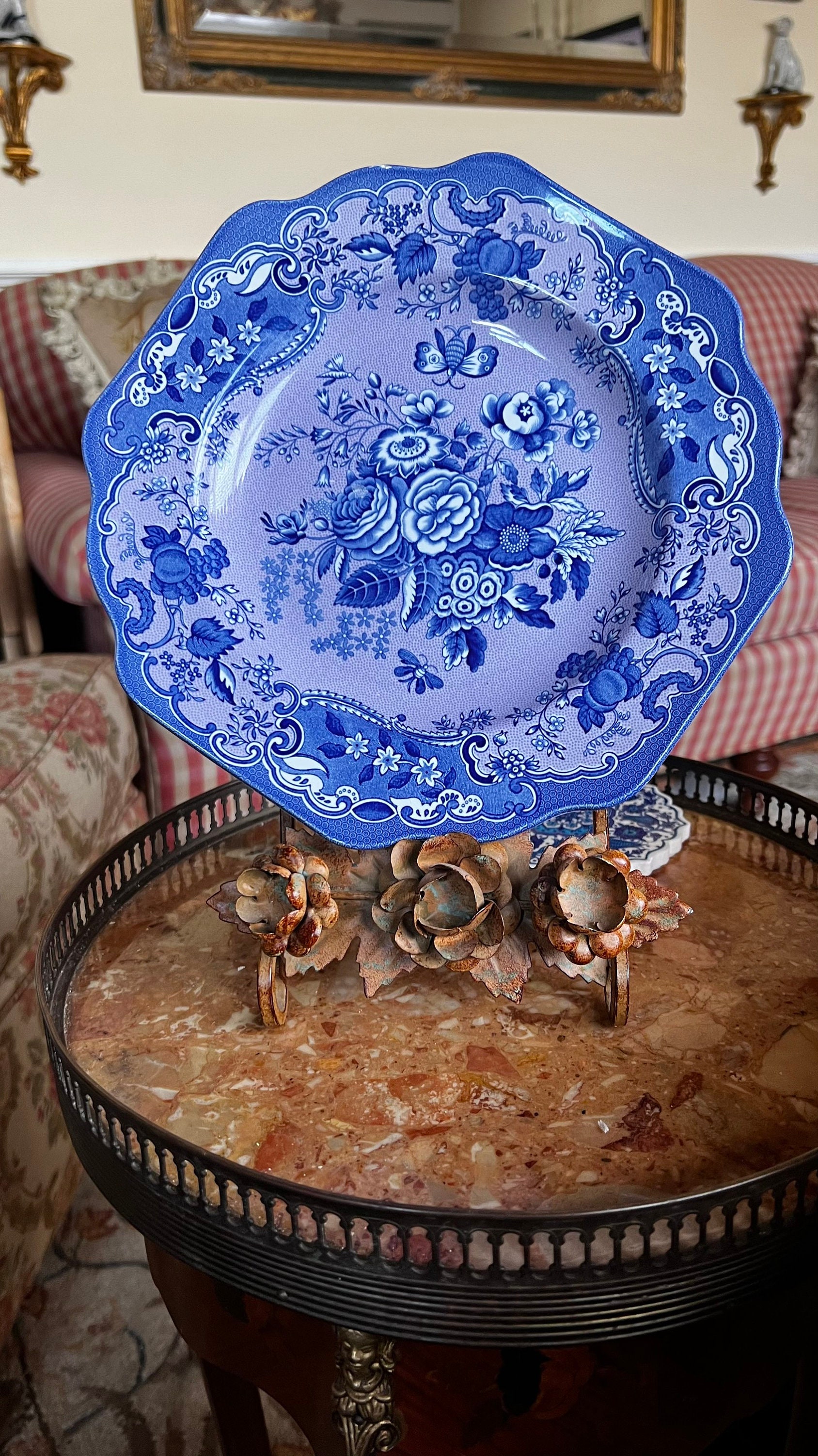 French Country Spode Archive Collection Blue Rose Plate - Etsy