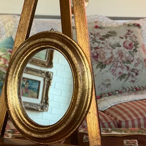Italian Florentine Gold Wood Oval Classic Mirror