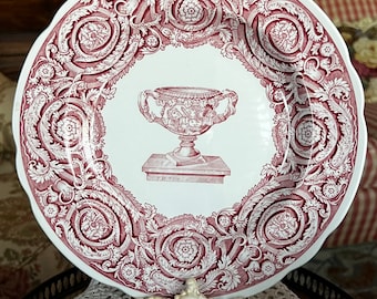 Engelsk lantlig Spode Warwick-vas rosa tallrik
