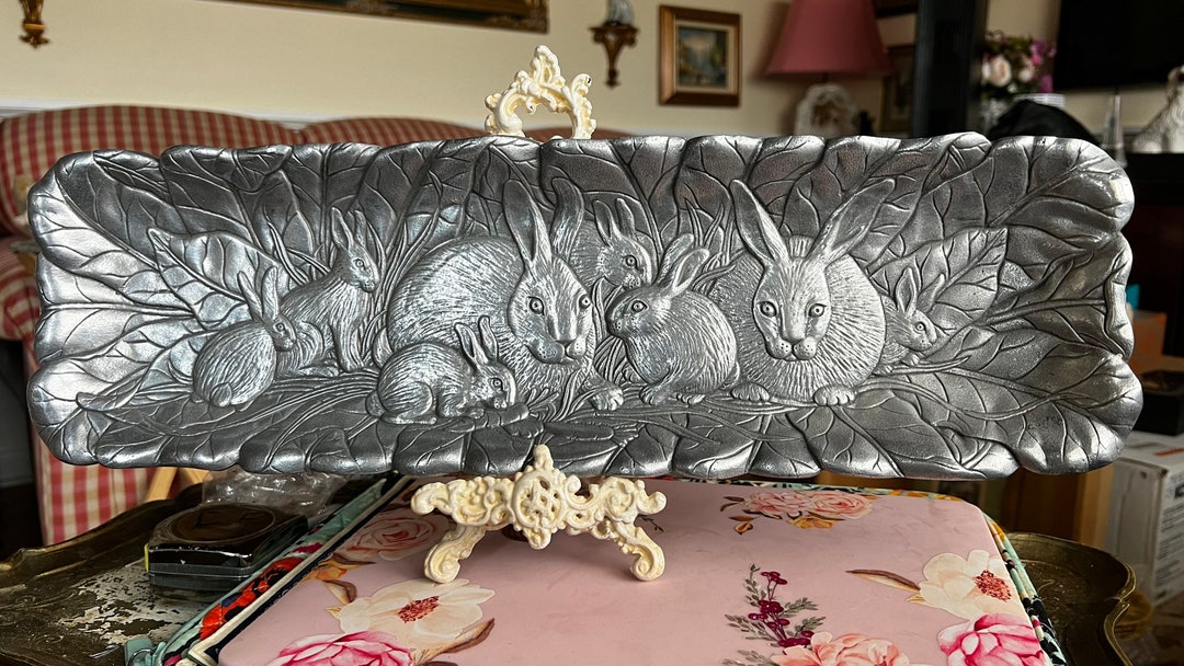 Country Arthur Court Bunny Rabbit Platter Tray - Etsy