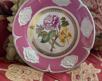 French Paris Chic Pink Floral Plate