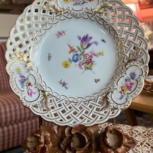 Country Floral Trellis Meissen Porcelain Plate - Etsy