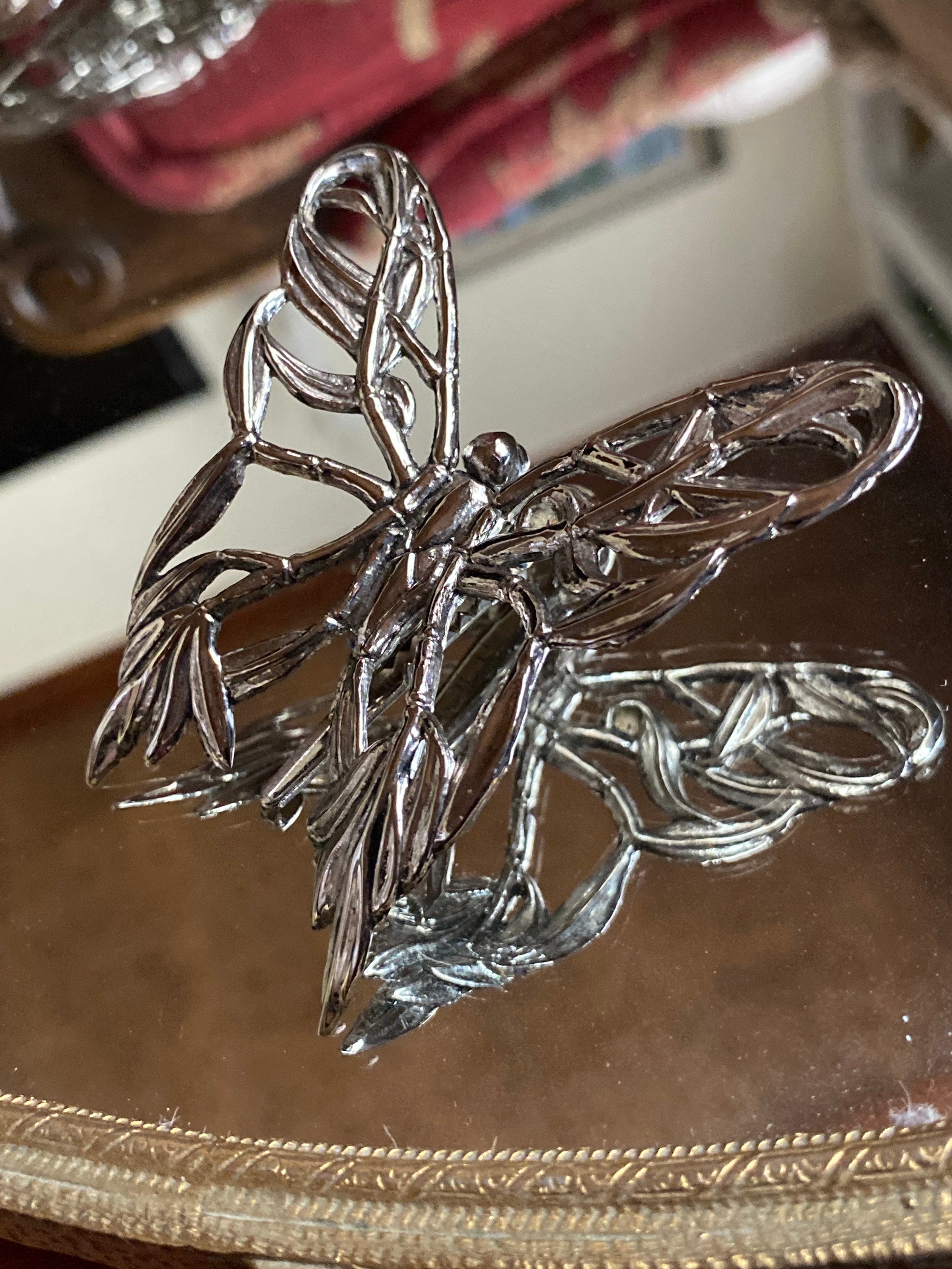 John Hardy Butterfly Hairclip John Hardy Silver Tone Art Noveau Style Butterfly Hair Clip  main image 2