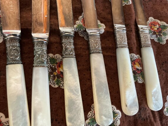Antique Meriden Cutlery 1855 Mother of Pearl Handle Dinner Knife